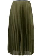 Moncler Pleated Satin Skirt - Green