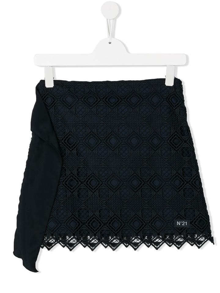 No21 Kids Embroidered Skirt, Girl's, Size: 14 Yrs, Blue