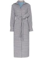 Silvia Tcherassi Checked Belted Trench Coat - Blue