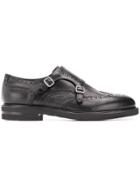 Henderson Baracco Double Strap Monk Shoes - Black