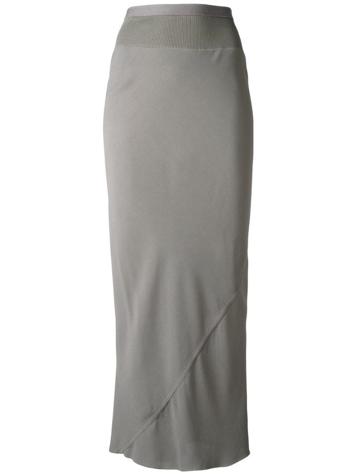 Rick Owens Coda Mxi Skirt, Women's, Size: 44, Grey, Acetate/viscose/cotton/polyamide