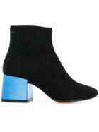 Mm6 Maison Margiela Metallic Heel Ankle Boots - Black