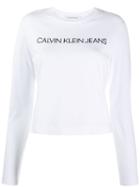 Calvin Klein Jeans Institutional Logo Long Sleeve Jumper - White