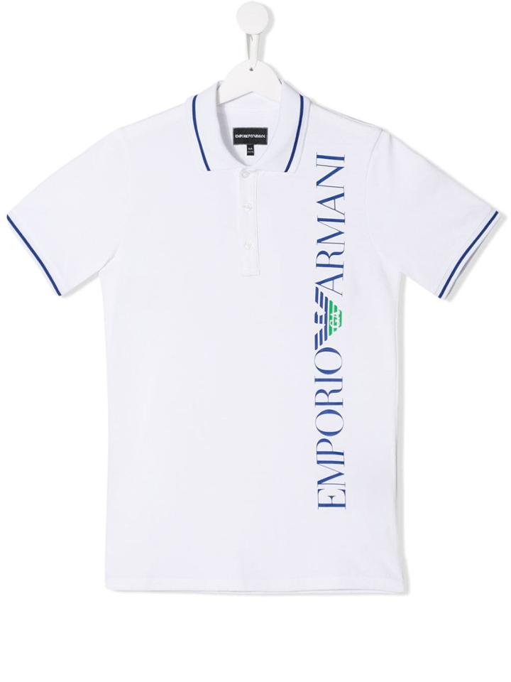 Emporio Armani Kids Logo Polo Shirt - White