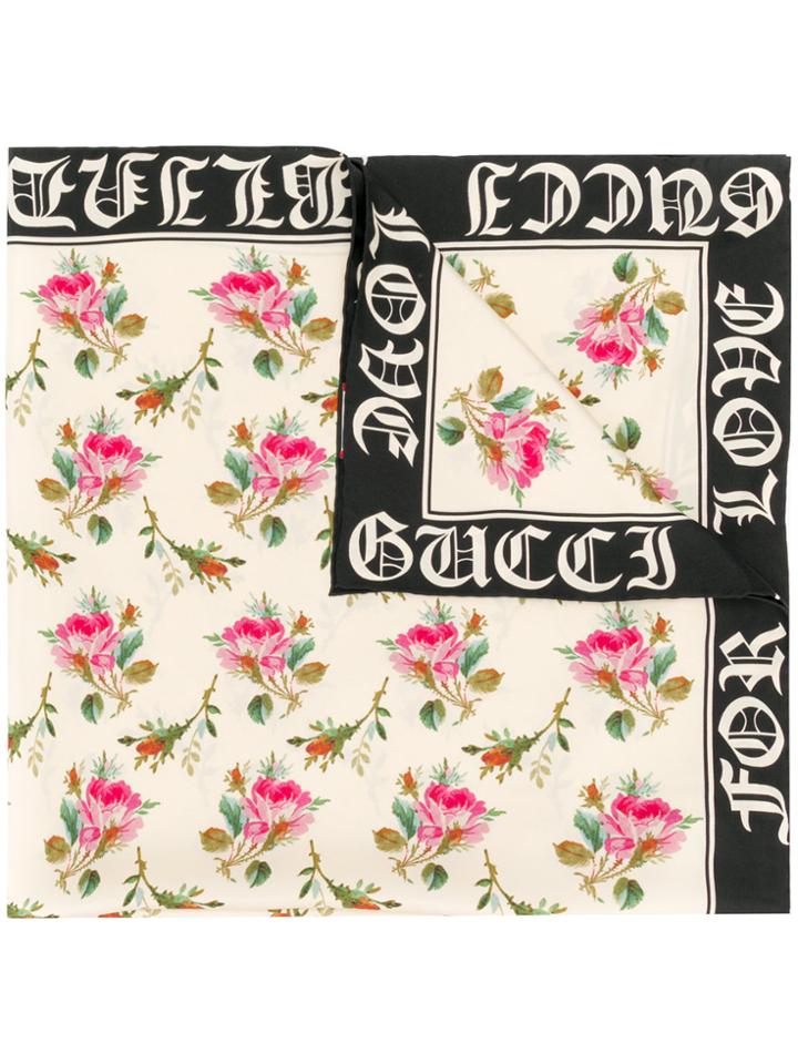 Gucci Gothic Blind For Love Scarf - Nude & Neutrals