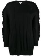 Kenzo Longline Ruffle Trim Sweater - Black