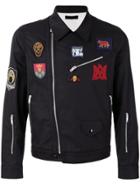 Alexander Mcqueen Embroidered Biker Jacket - Black