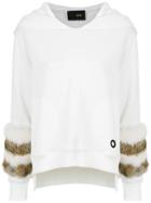 Andrea Bogosian Fur Trimming Hoodie - White