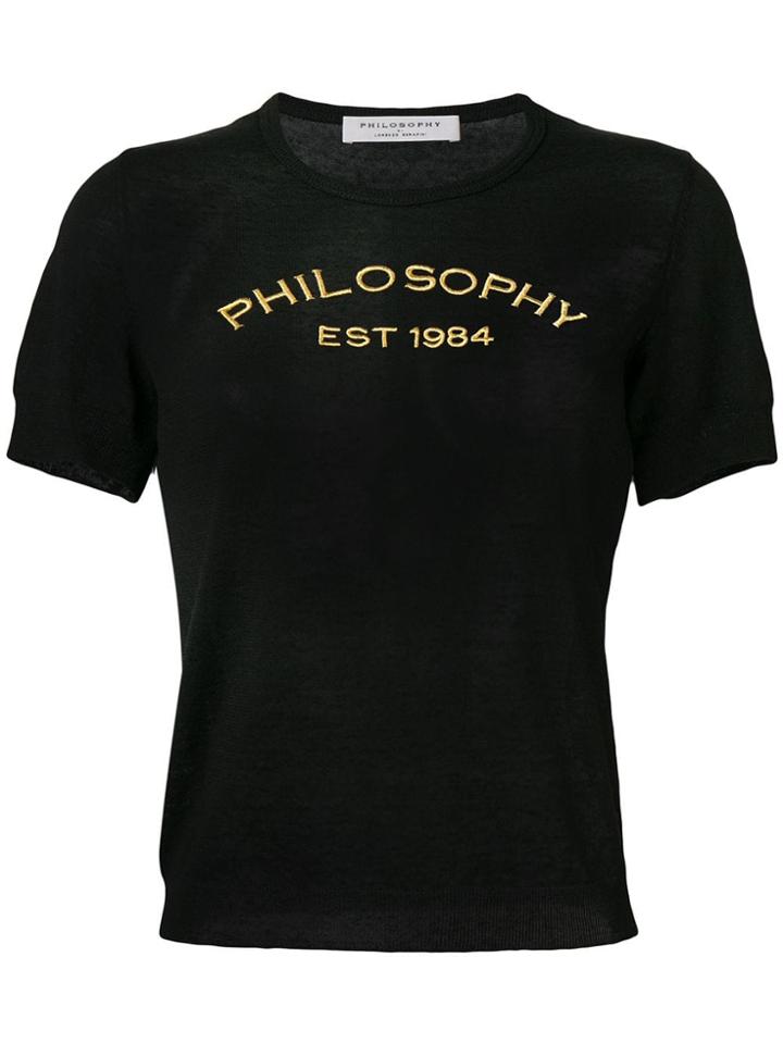Philosophy Di Lorenzo Serafini Embroidered Logo T-shirt - Black