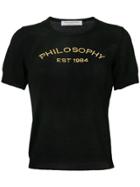 Philosophy Di Lorenzo Serafini Embroidered Logo T-shirt - Black