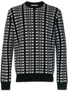 Msgm All Over Logo Sweater - Black
