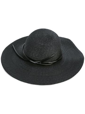 Philip Treacy - Bow Strap Hat - Women - Straw - One Size, Black, Straw