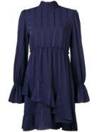 See By Chloé Asymmetric Ruffle-hem Dress - Blue