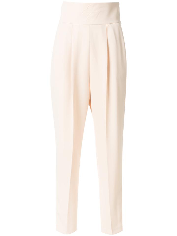 Elisabetta Franchi High Waisted Trousers - Nude & Neutrals