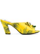 No21 Floral Print Embellished Mules - Yellow