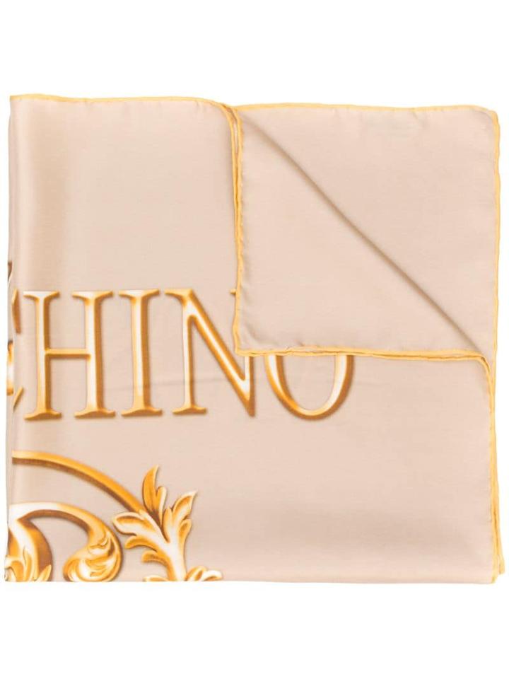 Moschino Logo Question Mark Scarf - Neutrals