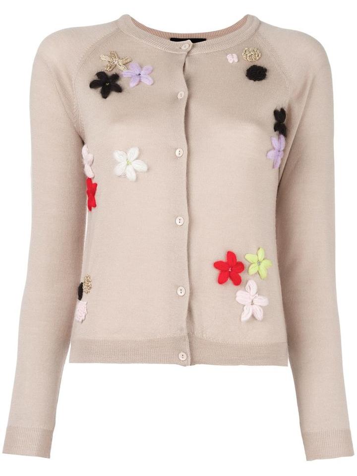 Simone Rocha Flower Cardigan, Women's, Size: Small, Nude/neutrals, Silk/cashmere/merino