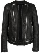 Balmain Bubble Leather Jacket - Black