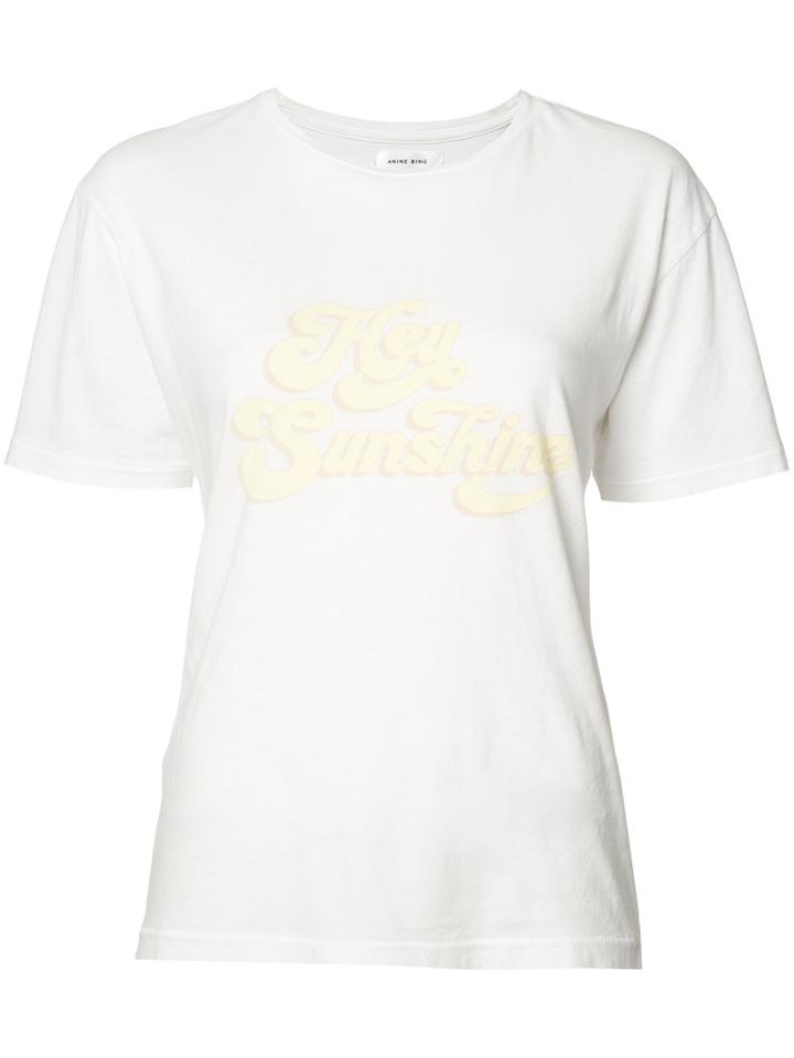 Anine Bing - Hey Sunshine T-shirt - Women - Cotton - Xs, Women's, White, Cotton