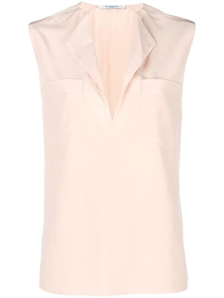 Givenchy Sleeveless Split Neck Blouse - Neutrals