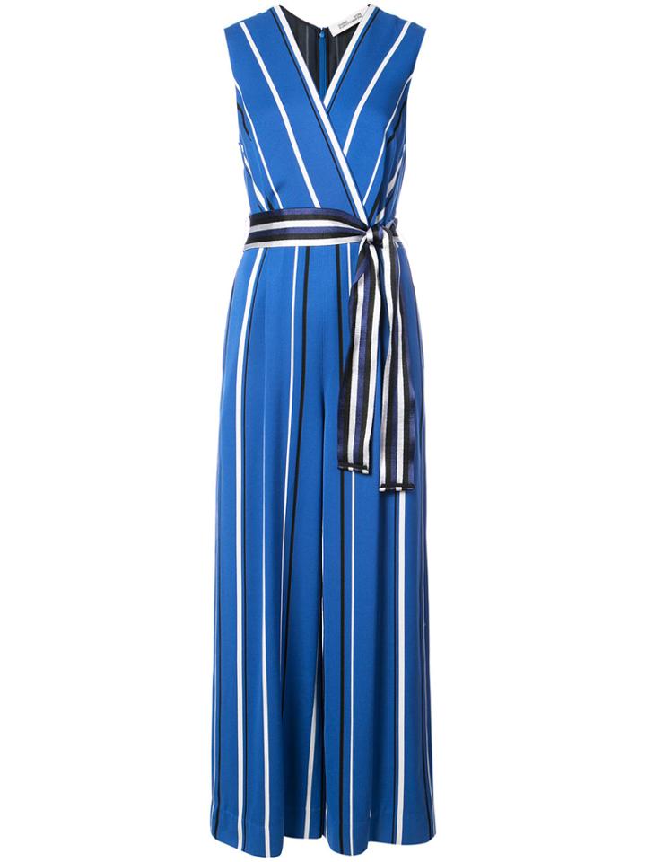 Dvf Diane Von Furstenberg Cross Over Jumpsuit - Blue