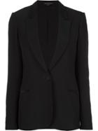 Kiki De Montparnasse Silk Lined Tuxedo Blazer - Black