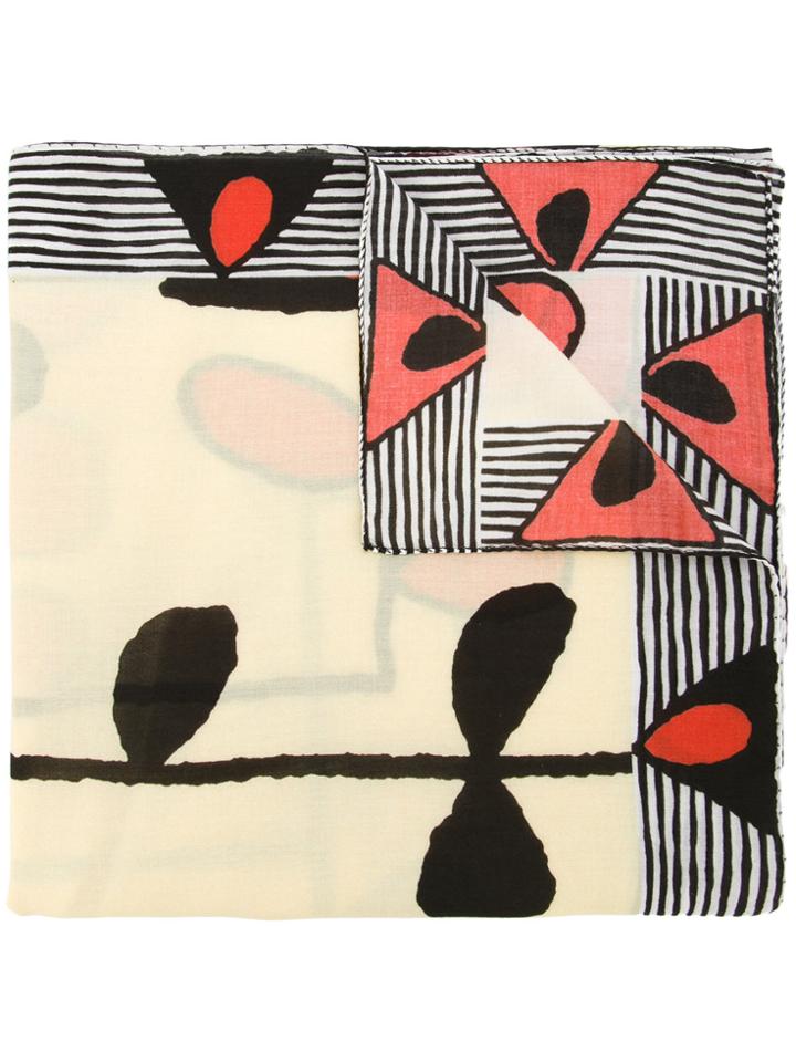 Marni Abstract Printed Scarf - Nude & Neutrals