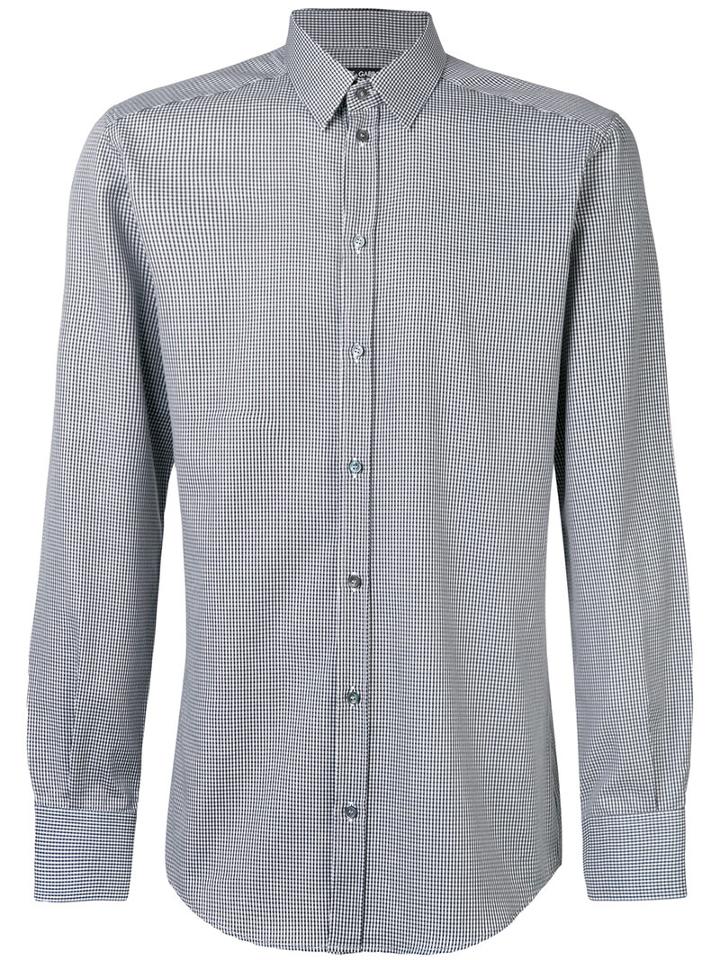 Dolce & Gabbana - Gingham Shirt - Men - Cotton - 40, Black, Cotton