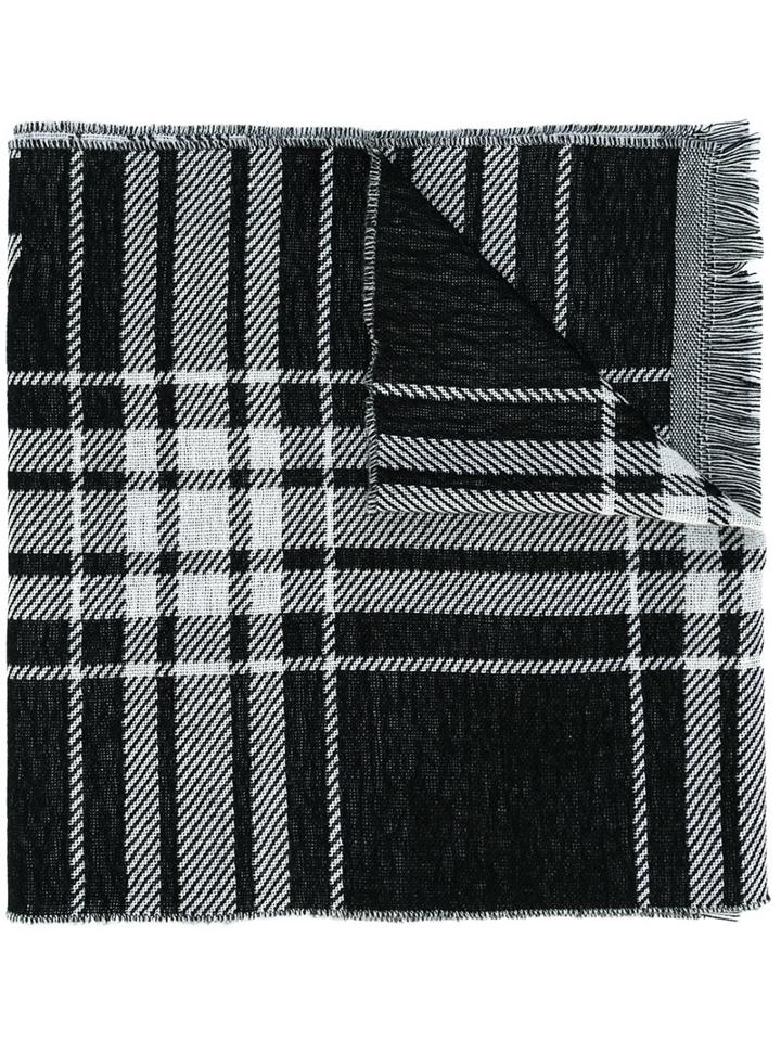 Mcq Alexander Mcqueen Checked Scarf, Women's, Black, Virgin Wool
