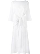 Tsumori Chisato Bow Midi T-shirt Dress, Women's, Size: Small, White, Cotton