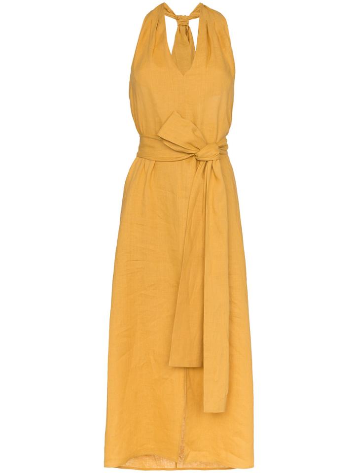 Three Graces Minerva Halterneck Dress - Yellow & Orange