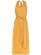 Three Graces Minerva Halterneck Dress - Yellow & Orange
