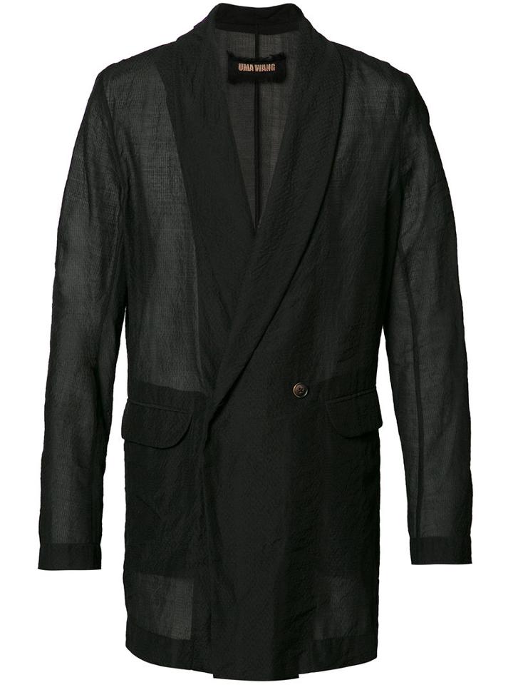 Uma Wang Loose Fit Blazer, Men's, Size: Medium, Black, Cotton/silk
