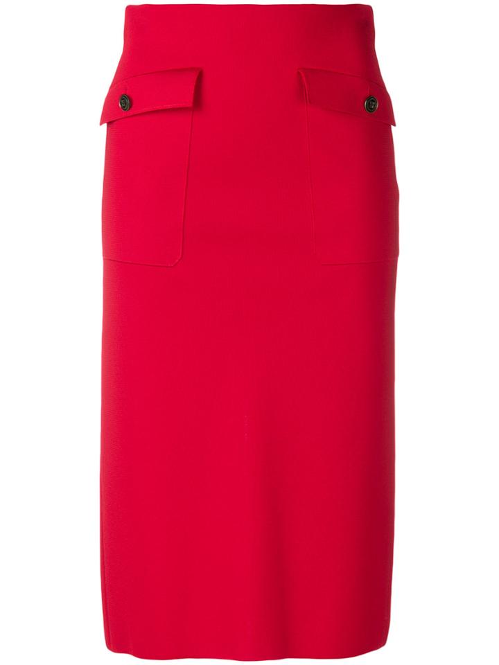 Givenchy Double Pocket Pencil Skirt - Red