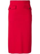 Givenchy Double Pocket Pencil Skirt - Red