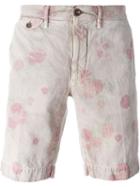 Incotex Floral Print Chino Shorts, Men's, Size: 33, Nude/neutrals, Cotton/linen/flax