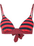 Stella Mccartney 'calypso' Striped Bikini Top, Women's, Size: Medium, Red, Nylon/spandex/elastane/polyester