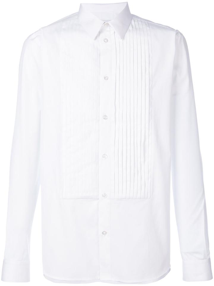 Givenchy - Pleated Bib Shirt - Men - Cotton - 42, White, Cotton