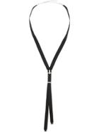 Simonetta Bianchini Diamond Embellished Buckle Tie Necklace - Black
