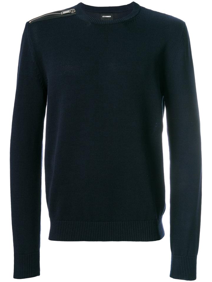 Les Hommes Zipped Detail Jumper - Blue