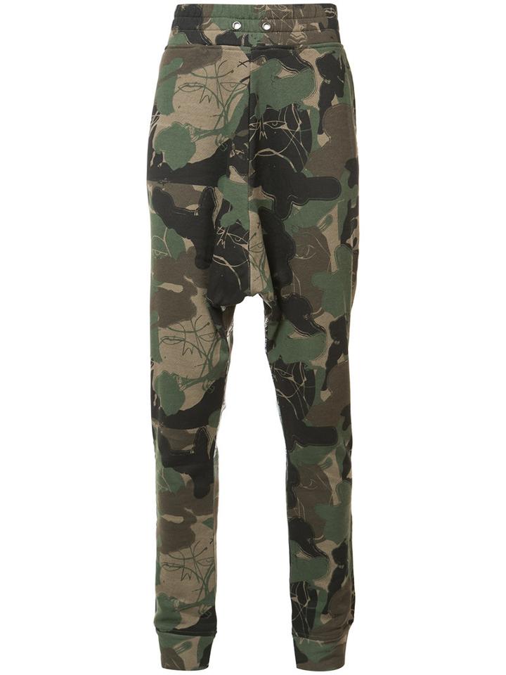 Haculla Camouflage Print Track Pants, Men's, Size: Small, Green, Cotton