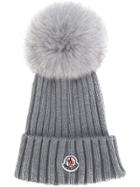 Moncler Classic Knitted Beanie Hat - Grey