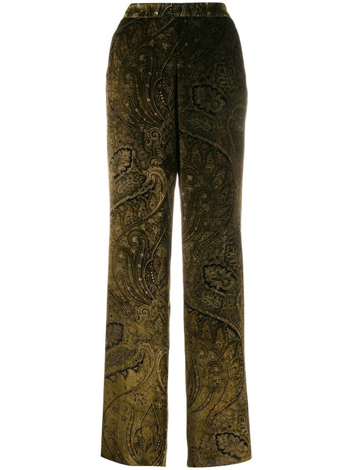 Etro Paisley Print Wide Leg Trousers - Black