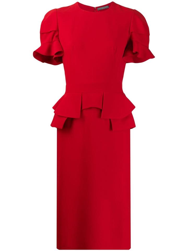 Alexander Mcqueen Peplum Pencil Dress - Red