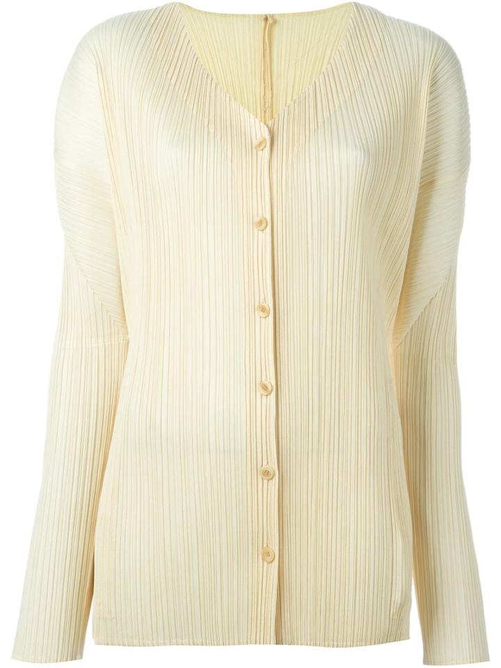 Issey Miyake Vintage Collarless Pleated Shirt