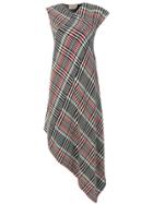 Ports 1961 Asymmetric Check Pattern Dress - Multicolour