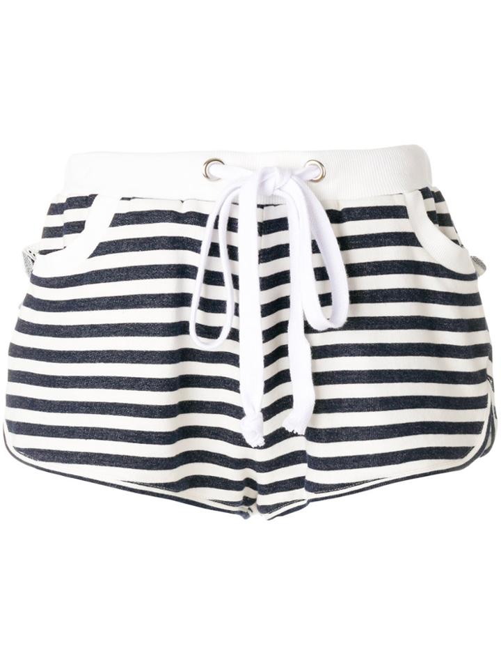 Natasha Zinko Drawstring Stripe Shorts - White
