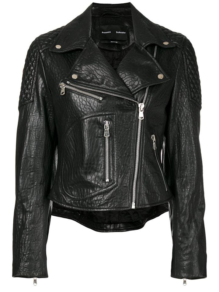 Proenza Schouler - Biker Jacket - Women - Lamb Skin/polyester/viscose - 4, Black, Lamb Skin/polyester/viscose