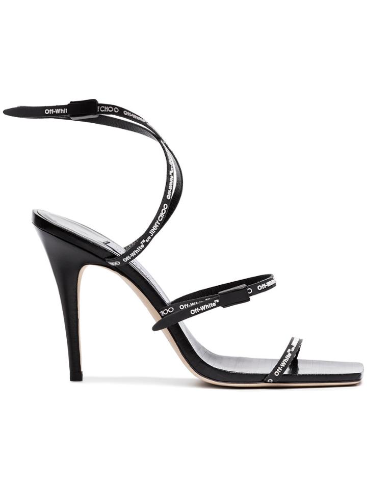 Off-white C/o Jimmy Choo Black Jane 100 Leather Sandals