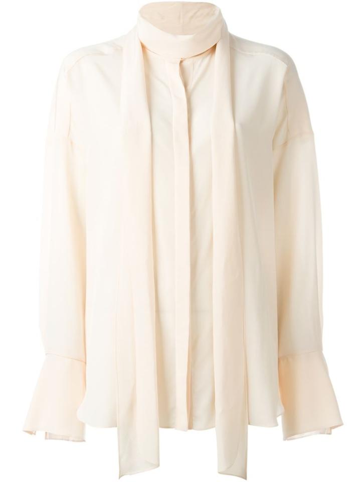 Chloé Neck Tie Blouse, Women's, Size: 38, Nude/neutrals, Silk